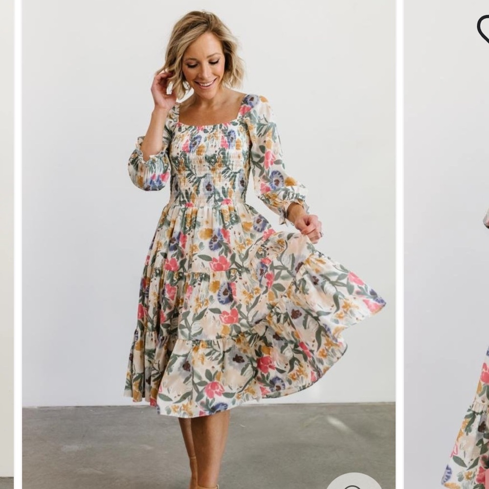 Baltic Born Marta Multicolor Floral Long Sleeve Dress